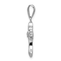 Sterling Silver Rhodium-plated CZ Cross Pendant view 2