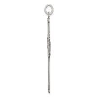 Sterling Silver Antiqued, Textured and Brushed Cross Pendant view 2