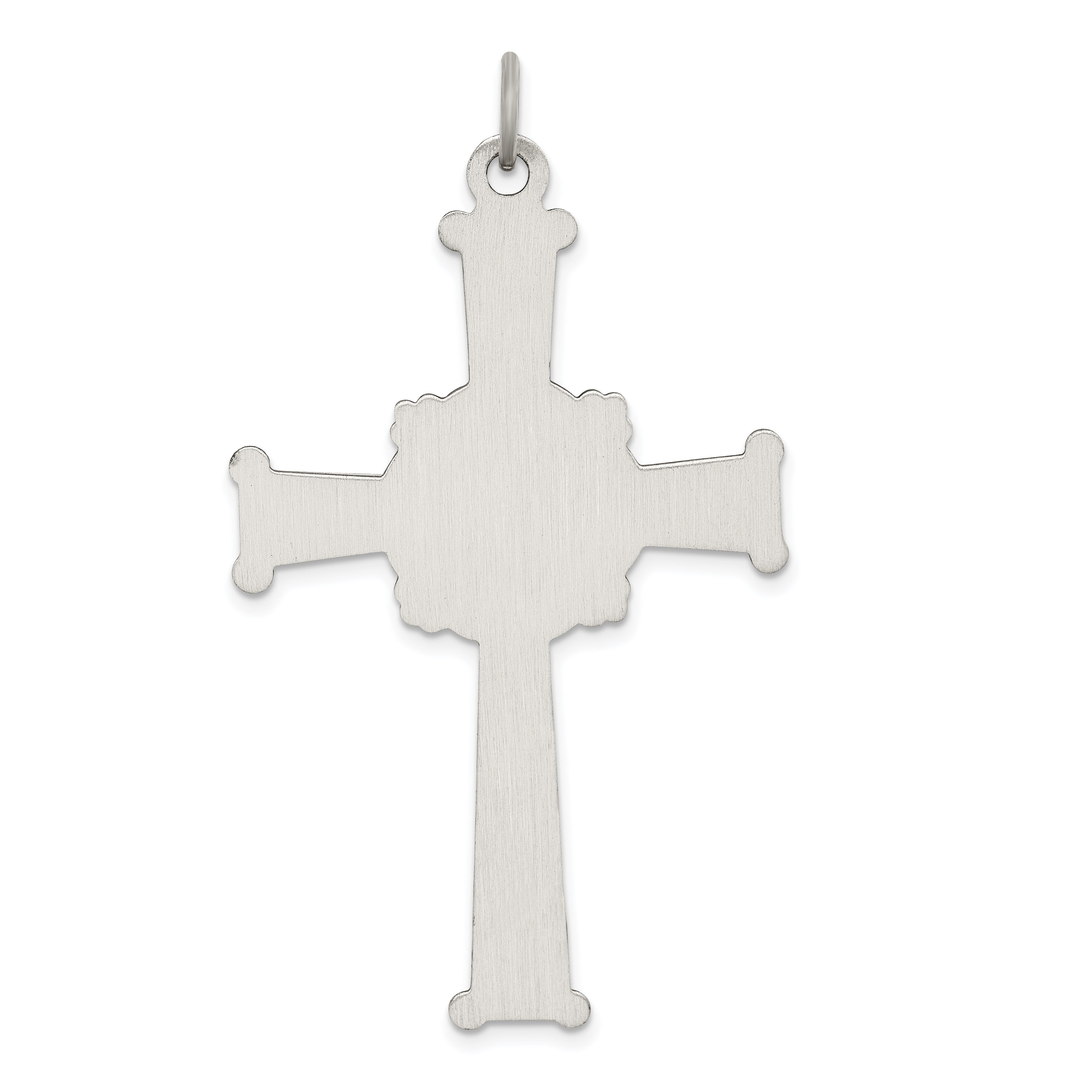 Silver Antiqued, Textured and Brushed Cross Pendant QC3361 - Picture 4 of 4