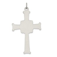 Sterling Silver Antiqued, Textured and Brushed Cross Pendant view 4