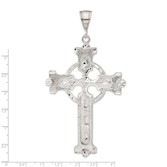 Sterling Silver Diamond-cut & Textured Iona Cross Pendant