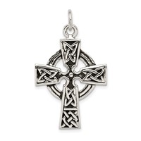 Sterling Silver Antiqued Celtic Cross Charm view 1