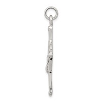 Sterling Silver Antiqued Claddagh Cross Charm view 2