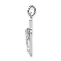 Sterling Silver Platinum-plated Passion Crucifix Charm view 2
