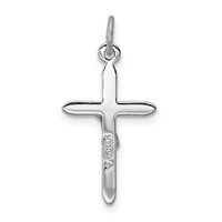 Sterling Silver Platinum-plated Passion Crucifix Charm view 4