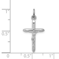 Sterling Silver Platinum-plated Passion Crucifix Charm view 3