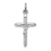 Sterling Silver Platinum-plated Passion Crucifix Charm view 1