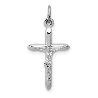 Sterling Silver Platinum-plated Passion Crucifix Charm