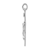Sterling Silver Platinum-plated Inri Crucifix Pendant view 2