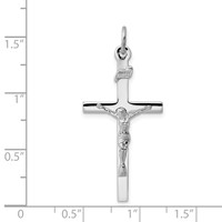 Sterling Silver Platinum-plated Inri Crucifix Pendant view 3
