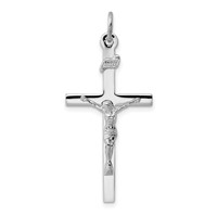 Sterling Silver Platinum-plated Inri Crucifix Pendant view 1