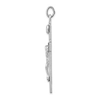 Sterling Silver Platinum-plated Crucifix Pendant view 2