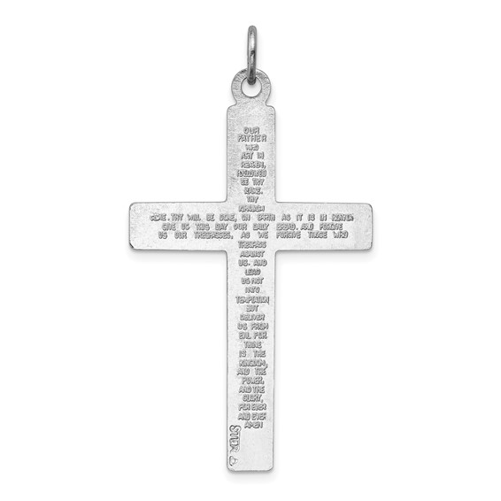 Sterling Silver Platinum-plated Crucifix Pendant