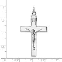 Sterling Silver Platinum-plated Crucifix Pendant view 4
