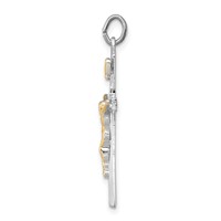 Sterling Silver Platinum-plated & Vermeil Inri Crucifix Charm view 2
