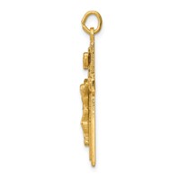 Sterling Silver Enamel Charm with Yellow Vermeil Inri Crucifix view 2