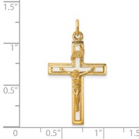 Sterling Silver Enamel Charm with Yellow Vermeil Inri Crucifix view 3