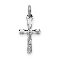 Sterling Silver Platinum-plated Crucifix Charm view 4