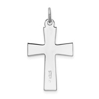 Sterling Silver Platinum-plated Gold-tone Inri Crucifix Charm view 4