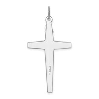 Sterling Silver Platinum-plated Enameled Crucifix Pendant view 4