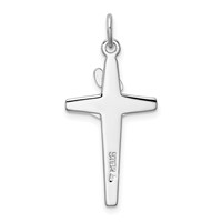 Sterling Silver Platinum-plated Enameled Crucifix Charm view 4