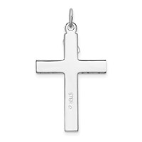 Sterling Silver Platinum-plated Enameled Crucifix Pendant view 4