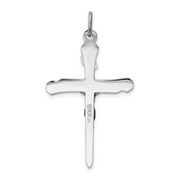 Sterling Silver Platinum-plated Crucifix Pendant view 4