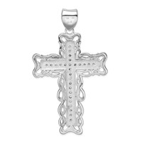 Sterling Silver Rhodium-plated CZ Crucifix Pendant view 4
