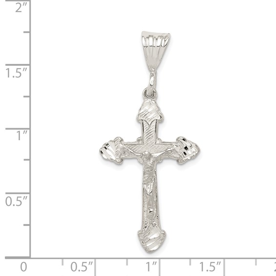 Sterling Silver Diamond-Cut Crucifix Pendant