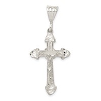 Sterling Silver Diamond-Cut Crucifix Pendant view 1
