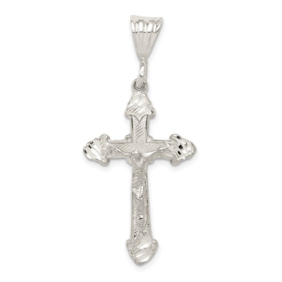 Sterling Silver Diamond-Cut Crucifix Pendant