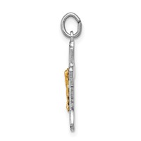 Sterling Silver Platinum-plated & Vermeil Crucifix Charm view 2