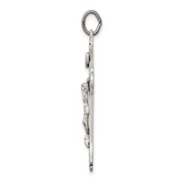 Sterling Silver Antiqued Inri Crucifix Pendant view 2