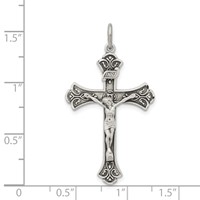 Sterling Silver Antiqued Inri Crucifix Pendant view 3