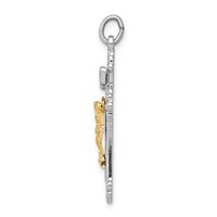 Sterling Silver Platinum-plated & Vermeil Inri Crucifix Charm view 2