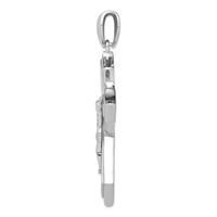 Sterling Silver Rhodium-plated CZ Crucifix Pendant view 2
