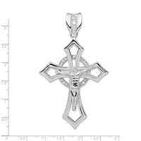 Sterling Silver Rhodium-plated CZ Crucifix Pendant view 3