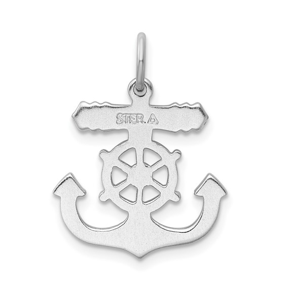 Sterling Silver Platinum-plated Mariner Cross Pendant