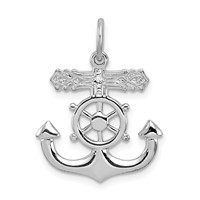 Sterling Silver Platinum-plated Mariner Cross Pendant view 1