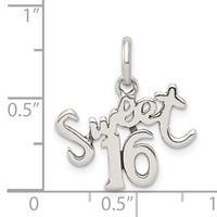 Sterling Silver Polished Sweet 16 Charm view 4