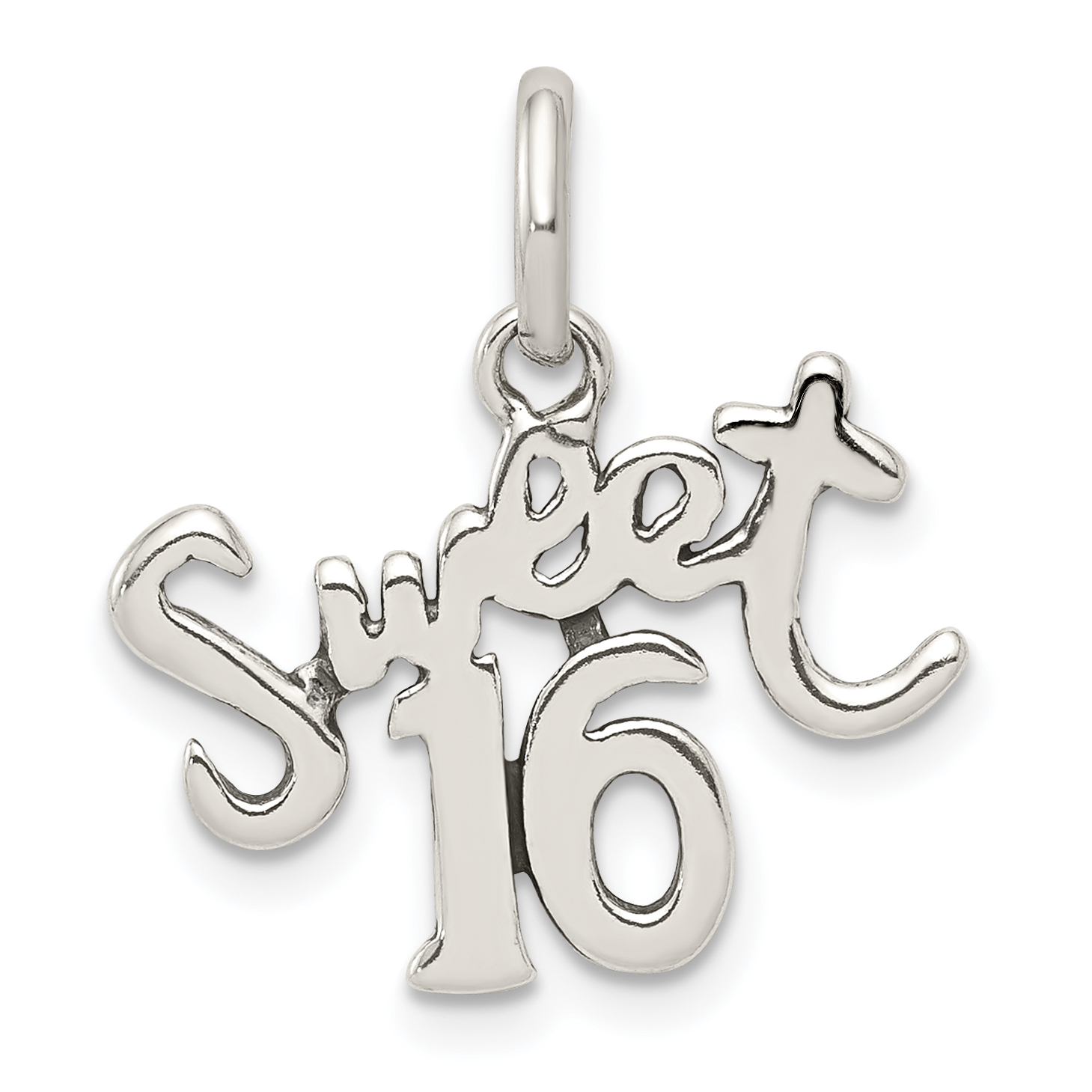 Sterling Silver Sweet 16 Charm (QC344)