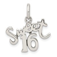 Sterling Silver Polished Sweet 16 Charm view 1