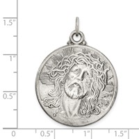 Sterling Silver Antiqued Ecce Homo Medal view 3