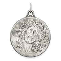 Sterling Silver Antiqued Ecce Homo Medal view 1