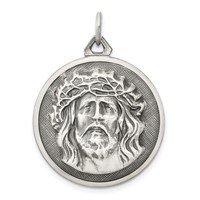 Sterling Silver Antiqued Ecce Homo Medal view 1