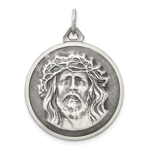 Sterling Silver Antiqued Ecce Homo Medal