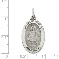 Sterling Silver Antiqued Infant of Prague Medal view 3