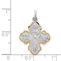 Sterling Silver Platinum-plated & Vermeil 4-way Medal view 3