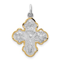 Sterling Silver Platinum-plated & Vermeil 4-way Medal view 1