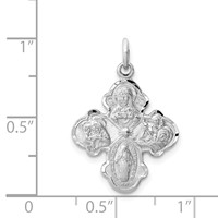 Sterling Silver Platinum-plated Satin 4-way Medal view 3